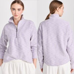 Sweaty Betty Rest Up Half Zip Oversized Pullover Pastel Lily Purple SZ 6 Coastal